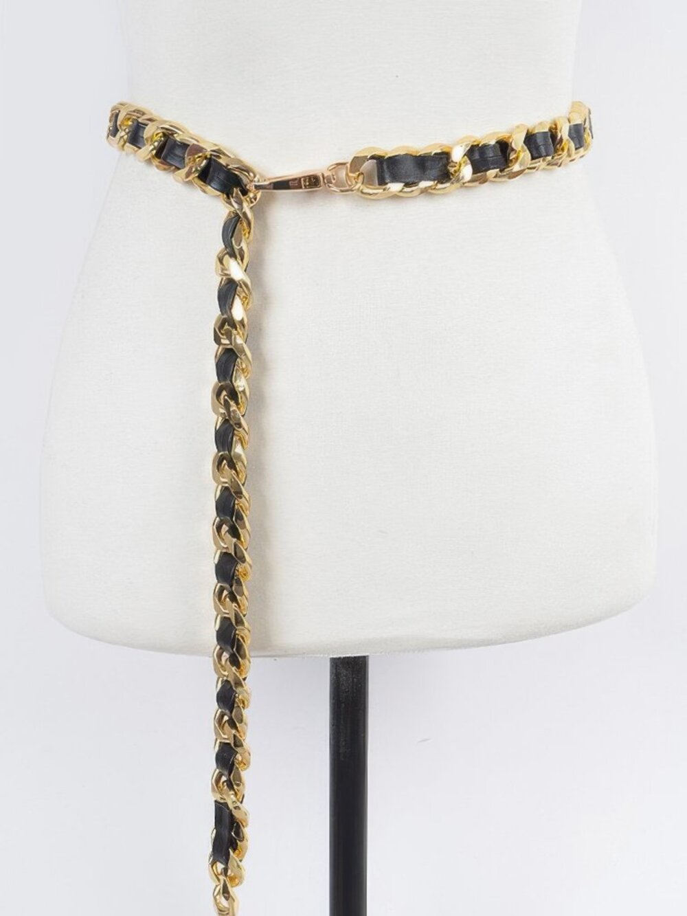 Faux Leather Oversized Chain Belt